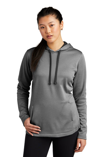 Sport-Tek Ladies PosiCharge Sport-Wick Heather Fleece Hooded Pullover
