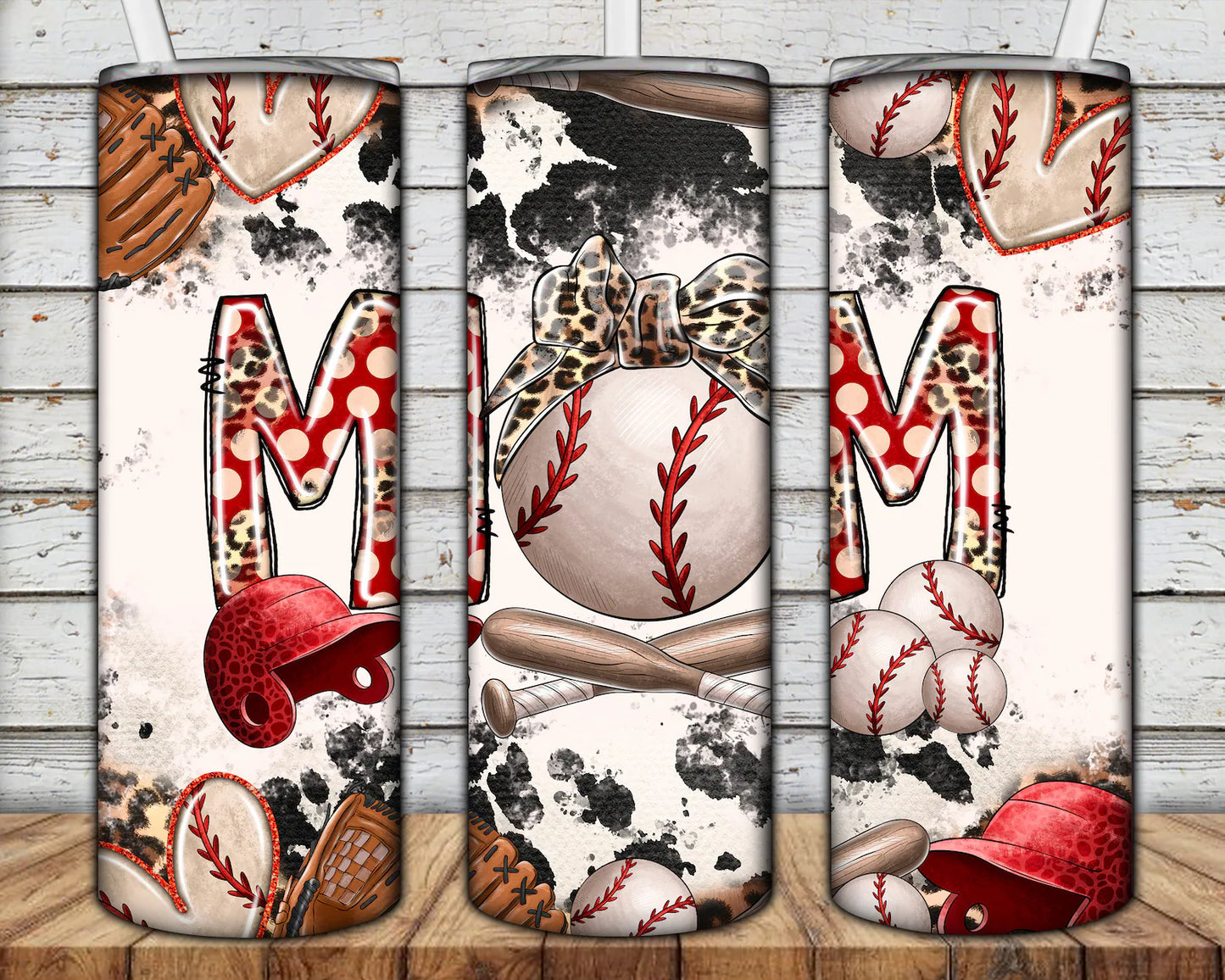 Baseball Mom Leopard Bow 20oz Tumbler