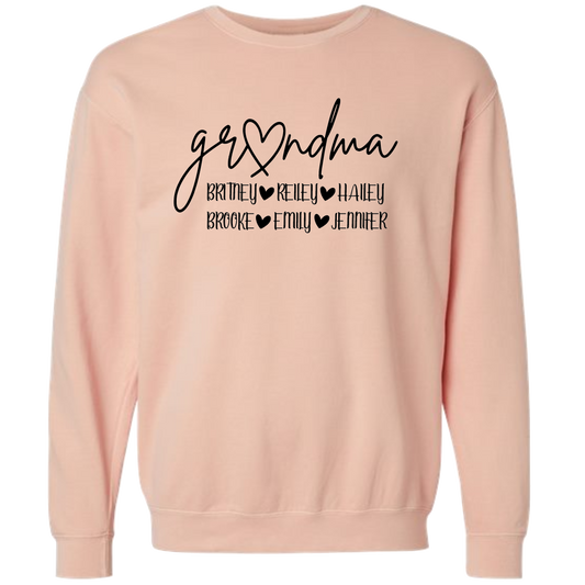 Comfort Colors Personalized Grandma Sweatshirt
