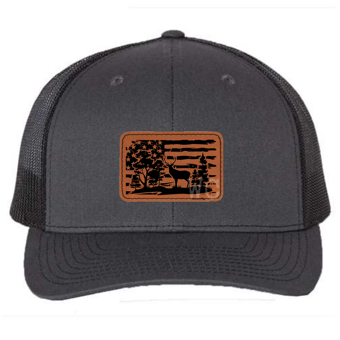 Deer Flag Leather Patch Hat