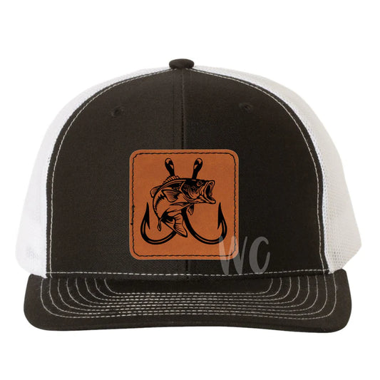 Fish Hook Leather Patch Hat